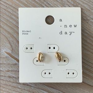 Gold Puka Shell Earrings